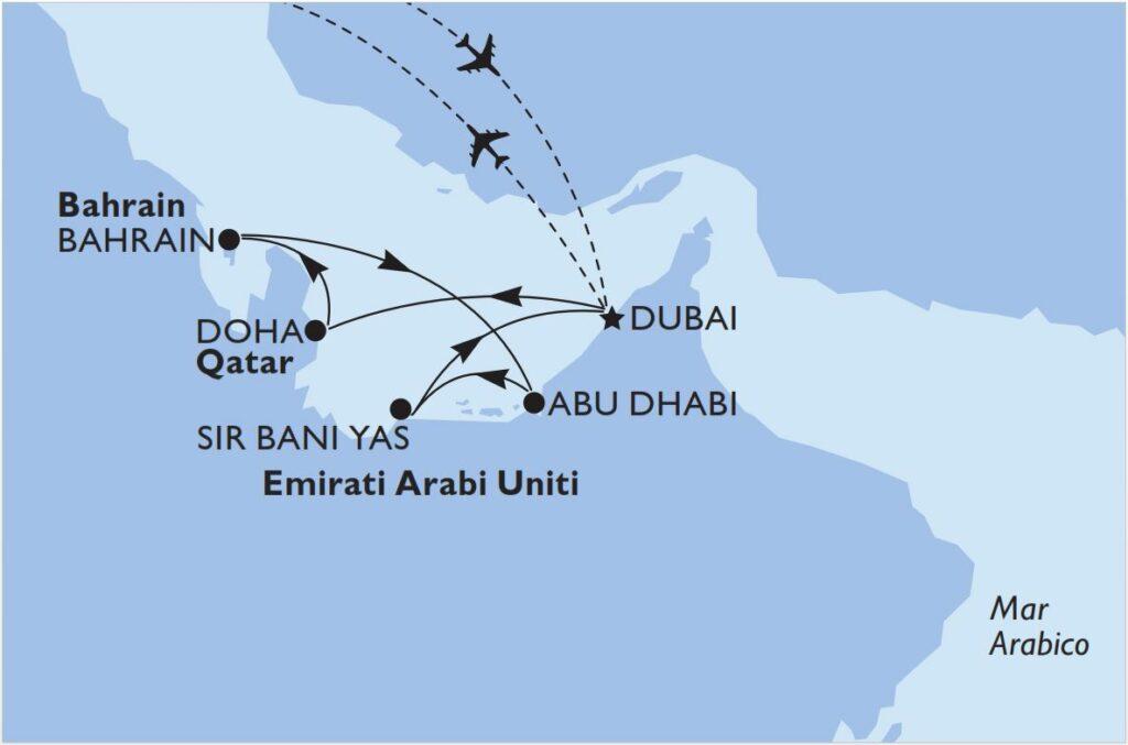 crociera nel Mediterraneo, Emirati Arabi e Nord Europa