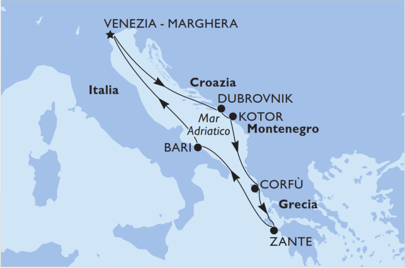 crociera nel Mediterraneo, Emirati Arabi e Nord Europa