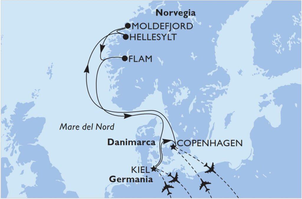 crociera nel Mediterraneo, Emirati Arabi e Nord Europa